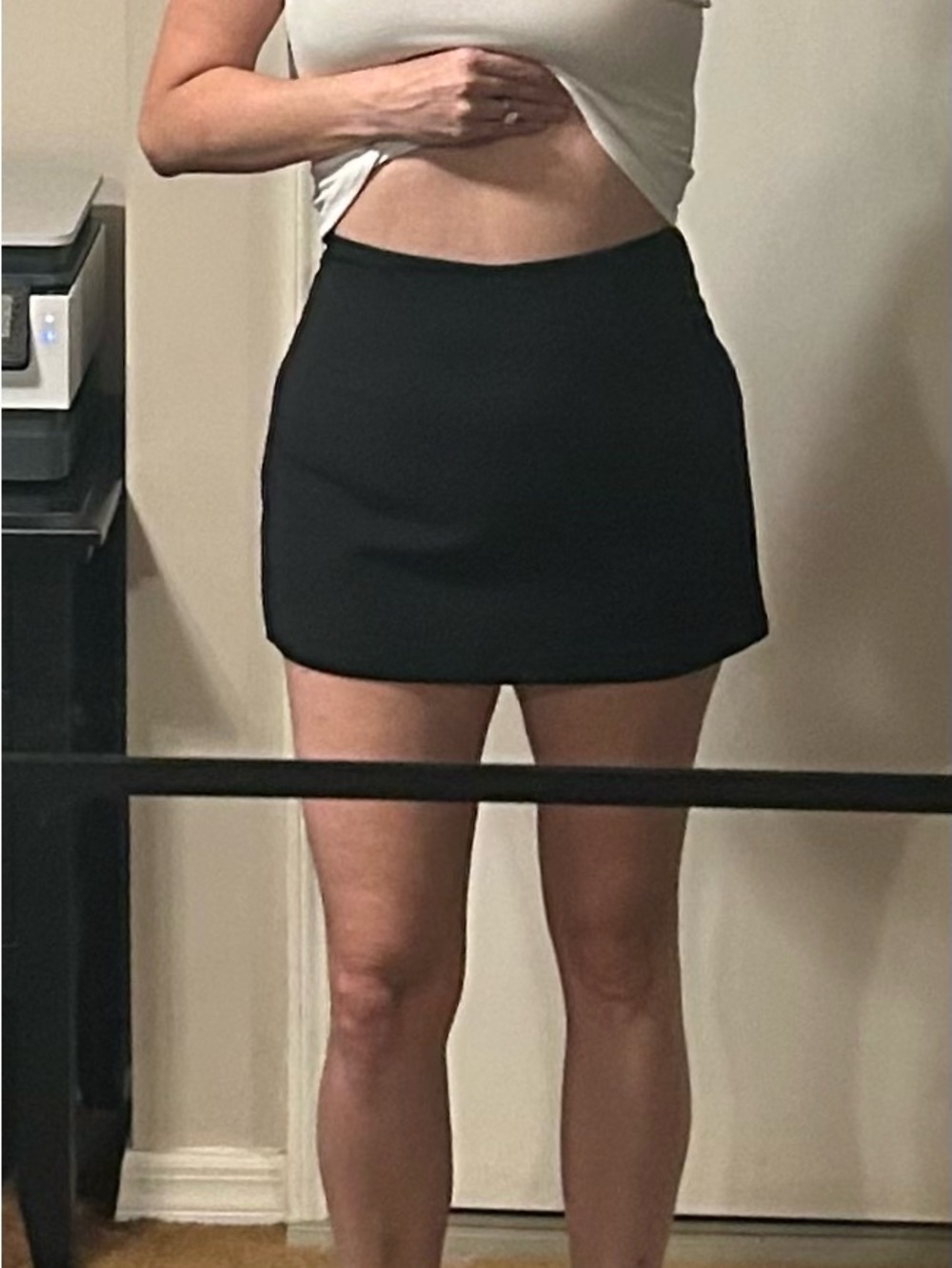 Abercrombie & Fitch Black Mini Skort with Side Zip Sz S